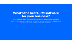 Screenshot of What's the best CRM software for your business? - Zoho