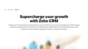 Screenshot of Best CRM for Startups | CRM Software for small businesses - Zoho