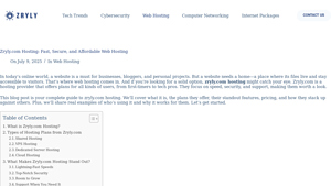 Screenshot of Zryly.com Hosting: Fast, Secure, and Affordable Web Hosting