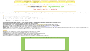 Screenshot of Simplex Method Tool - Zweig Media