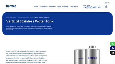 Vertical Stainless Steel Water Tank Prices | Karmod Plastic