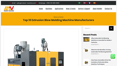 Top 10 Extrusion Blow Molding Machine Manufacturers - MAIWEI