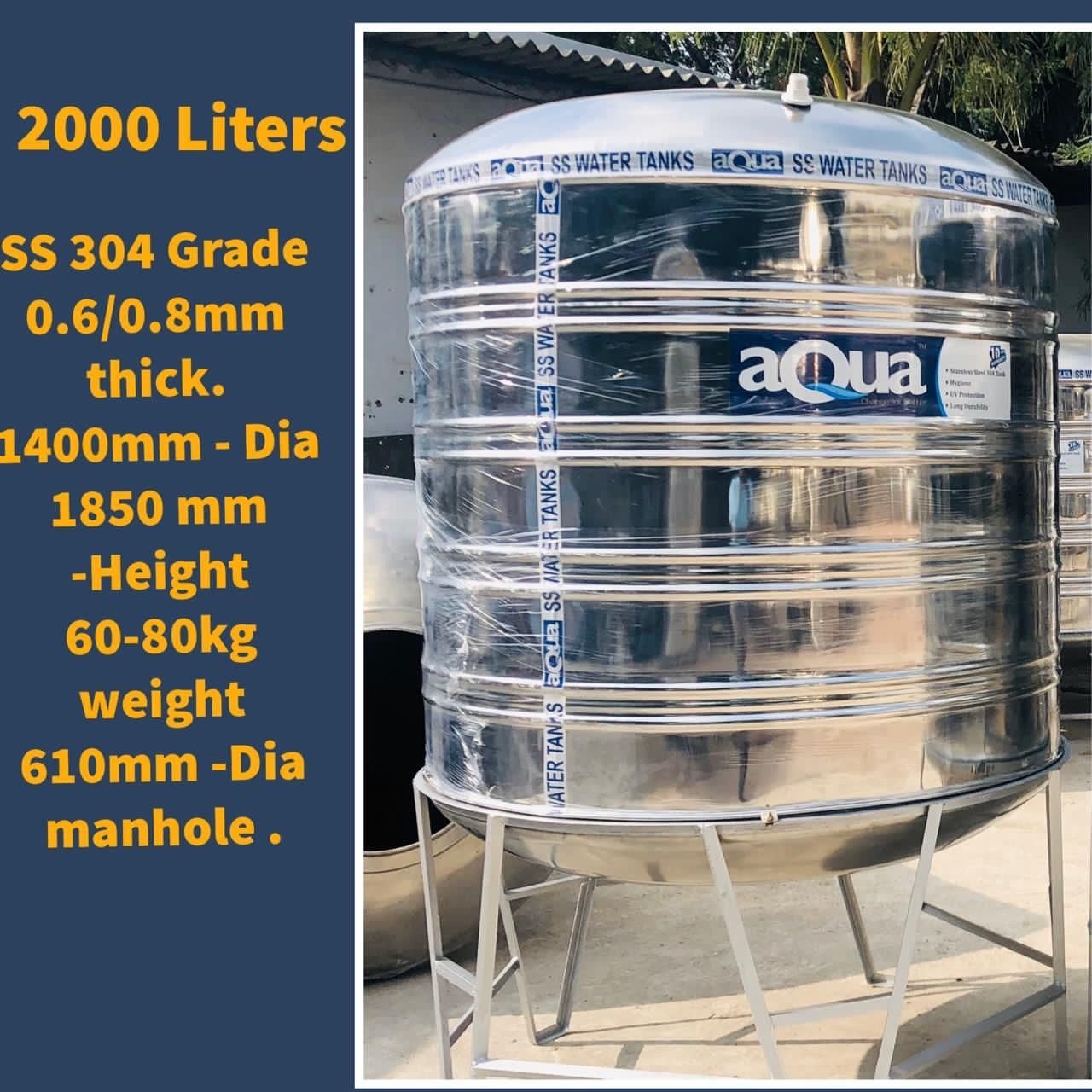 Illustrative example of steel water tank 2000 ltr price from Google Search
