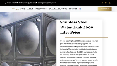 2000 Litre Stainless Steel Water Tank Price